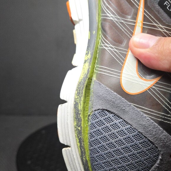 Nike Lunarglide 2 Shoes Womens Sz 8 Gray Orange Trainers Sneakers - Picture 9 of 9